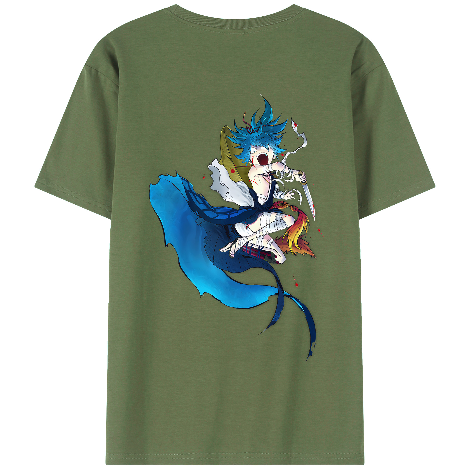 （画像用） 刀剣乱舞 Touken Ranbu 綿100％ メンズ半袖Tシャツ（バックプリント） 通気性